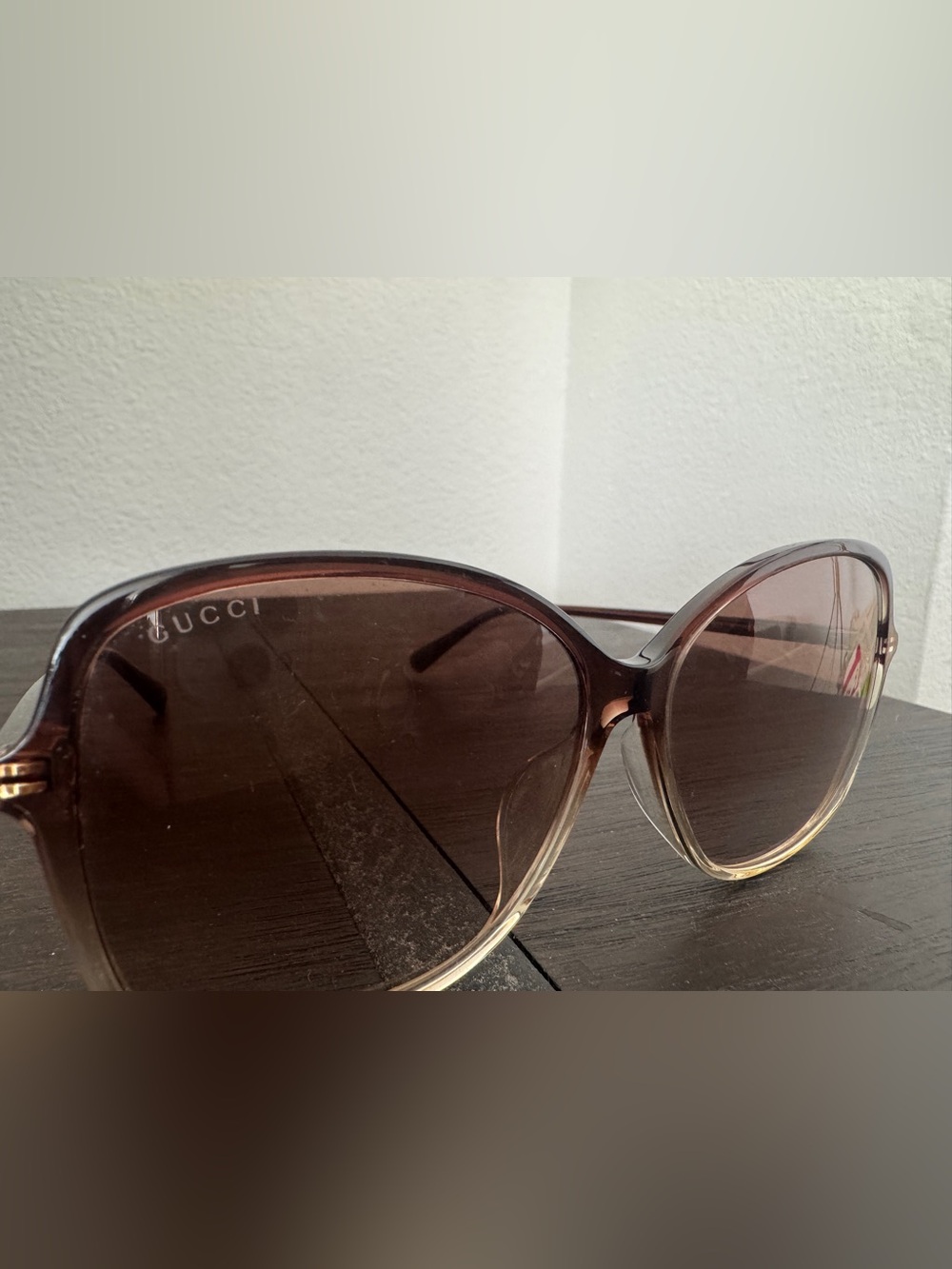 Gucci Brown Gradient Round Oversized Sunglasses